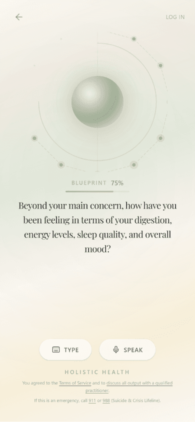 Digestion/energy/sleep at 75%