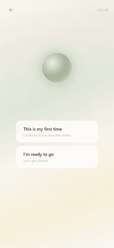 New user onboarding selection