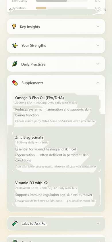 Supplement recommendations