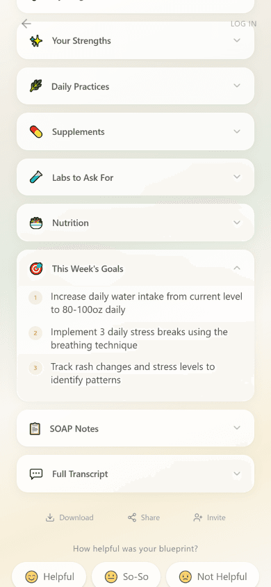 Weekly goals and feedback
