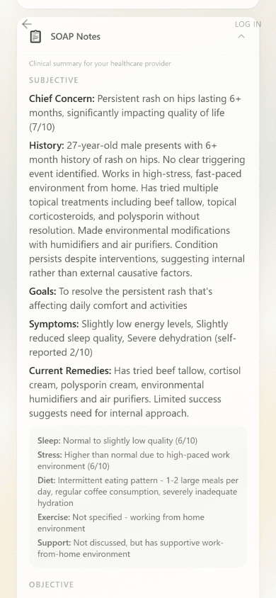 SOAP notes — subjective