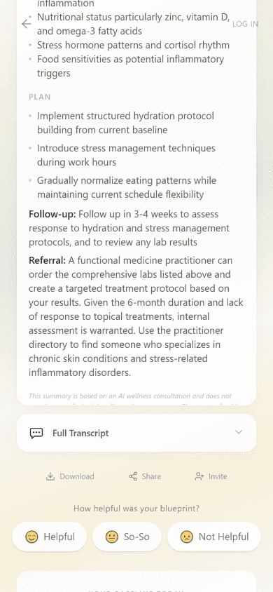 Plan, referral, and transcript