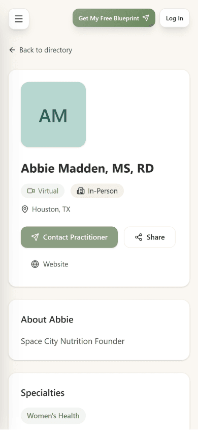 Practitioner profile