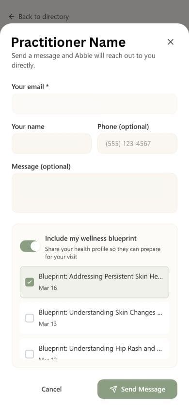 Practitioner detail view