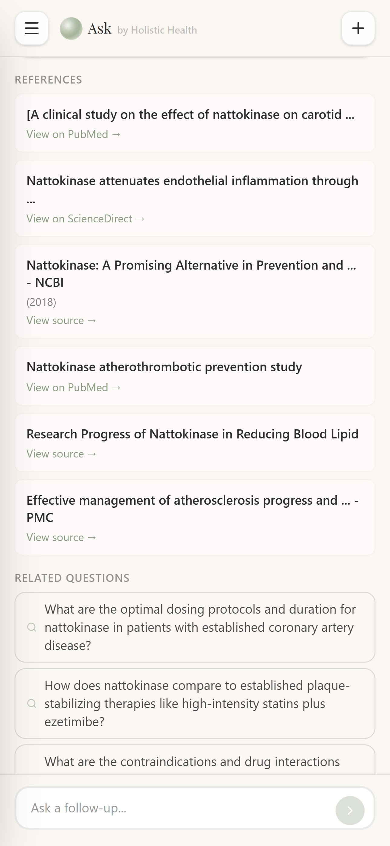 Ask — references and follow-ups