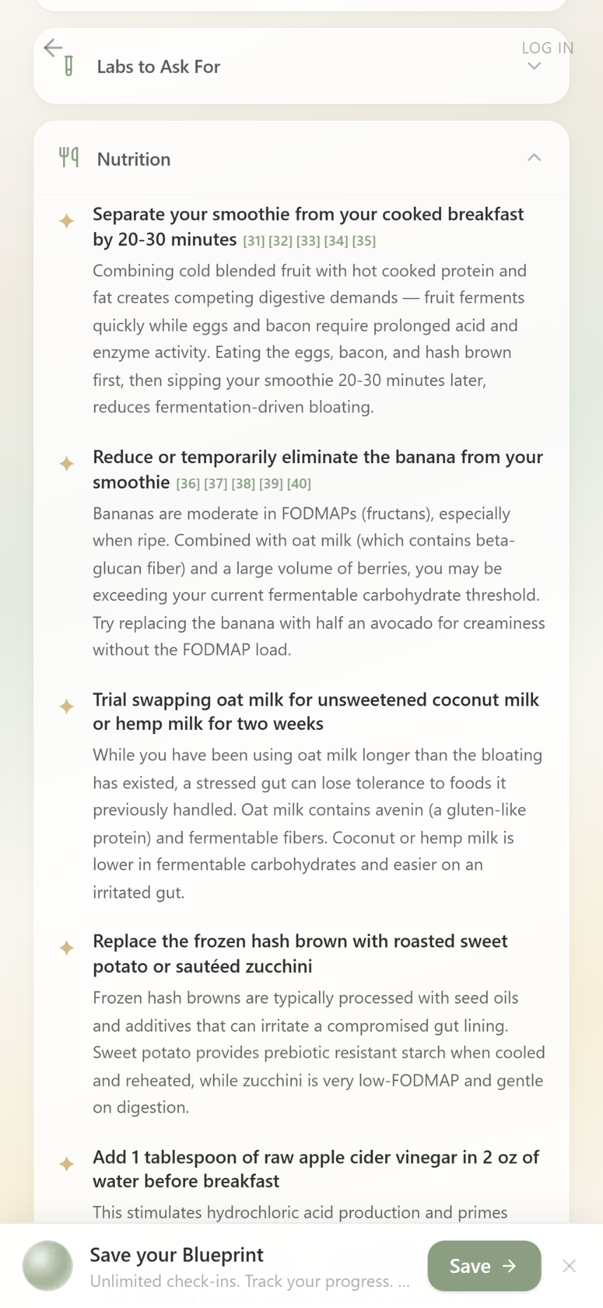 Personalized nutrition recommendations