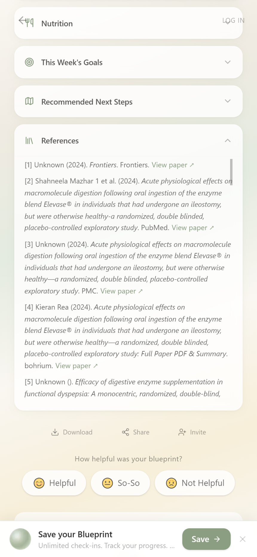 PubMed references with clickable citations