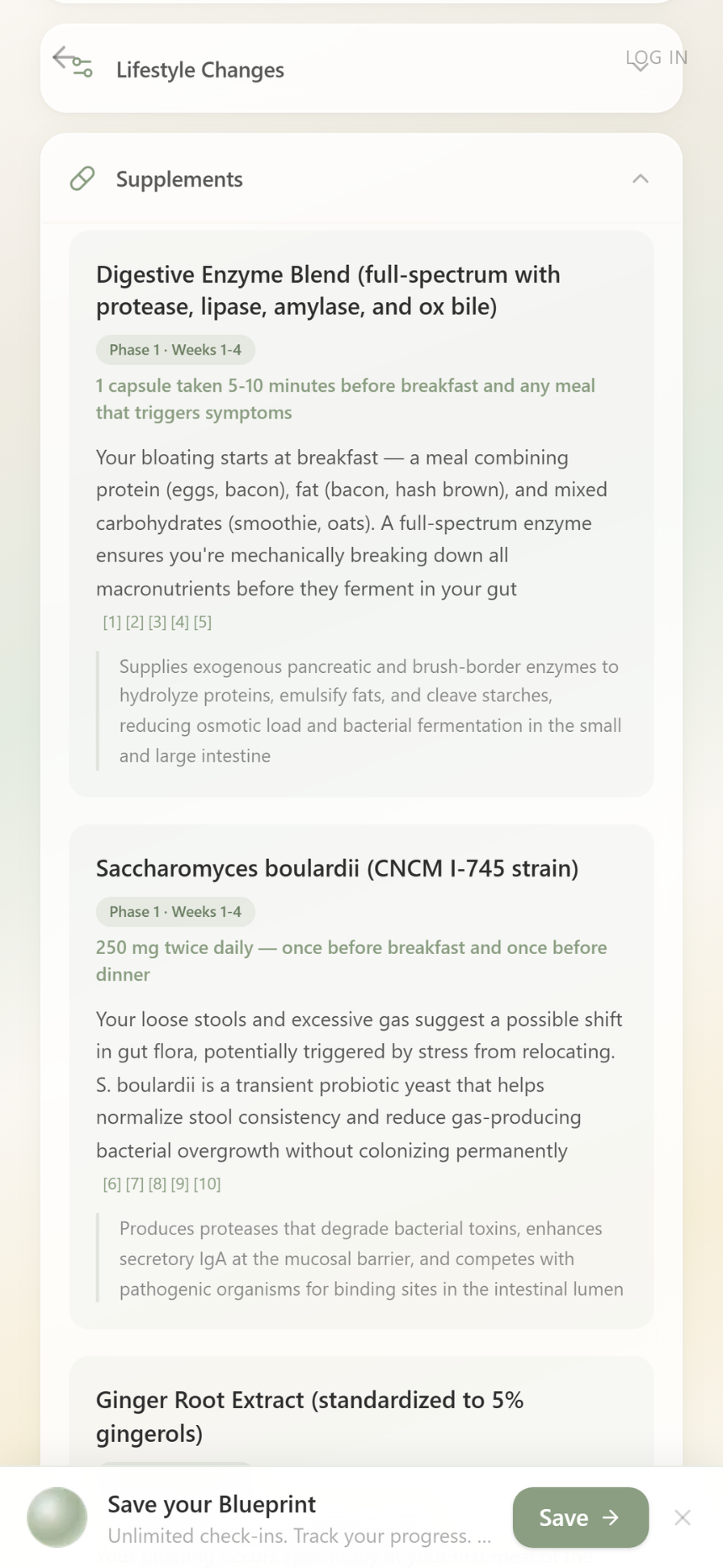 Phased supplement protocol with citations
